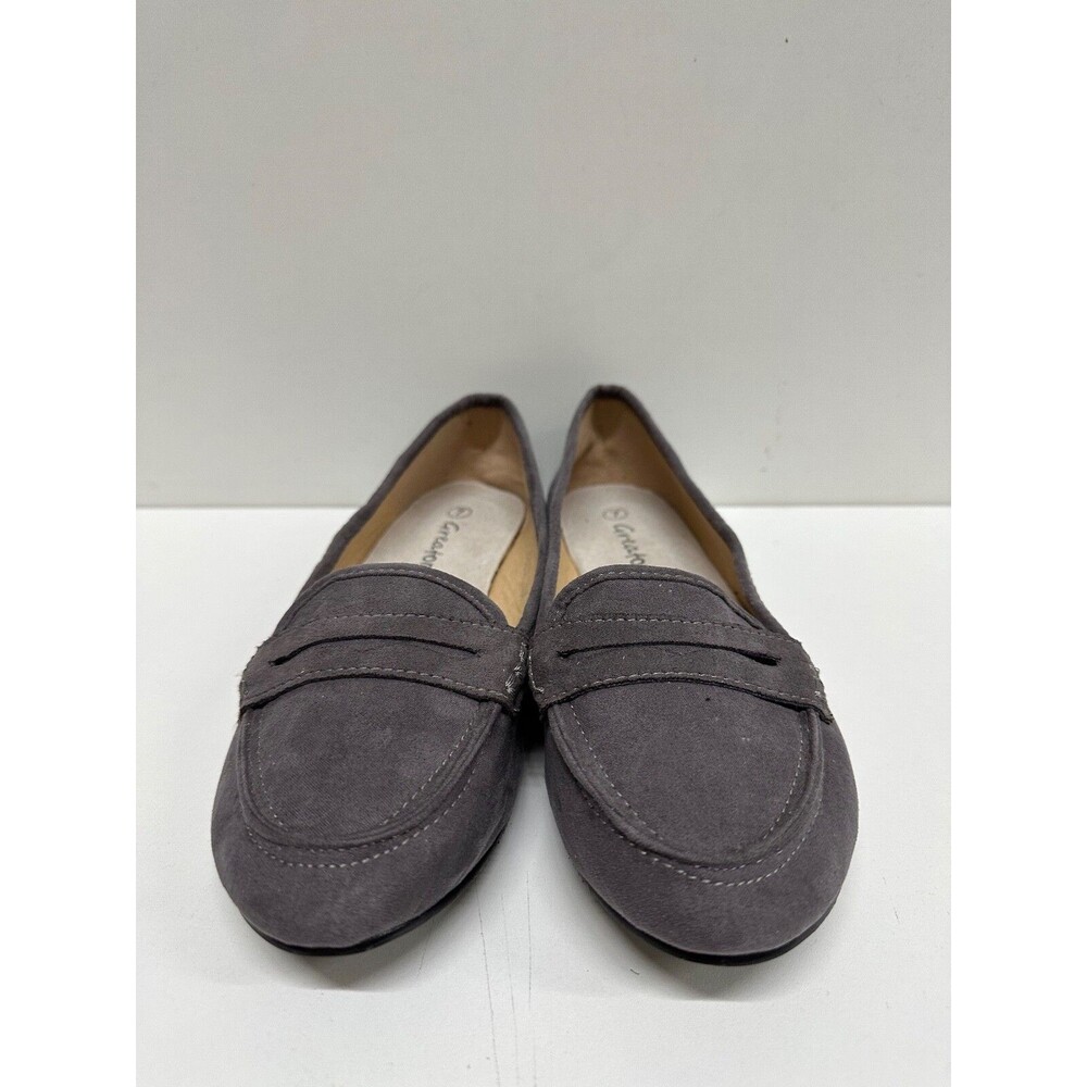 Greatonu women size 7 faux suede comfort slip-on penny loafer flat shoes